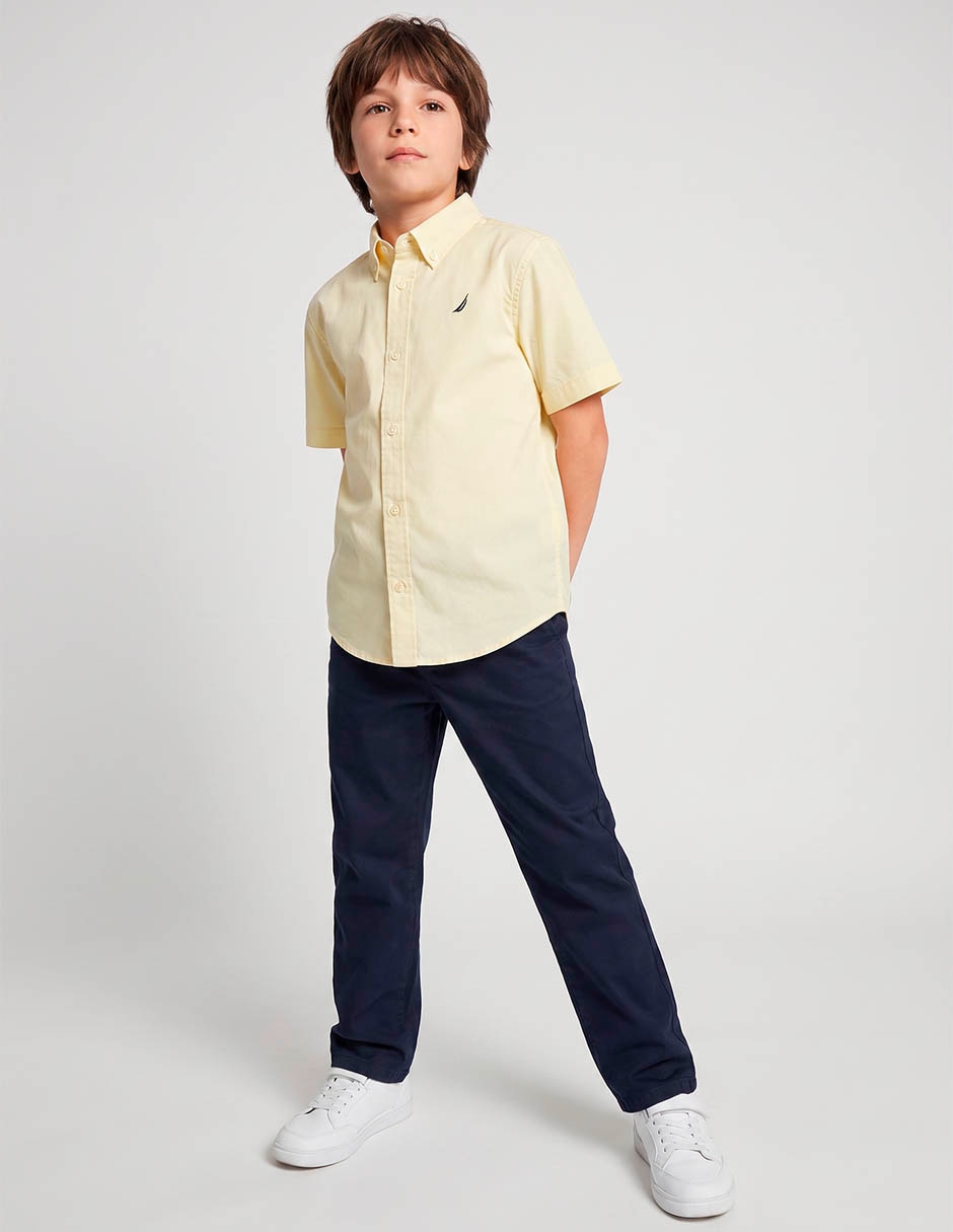 Camisa casual de algodón manga corta para niño Camisa casual de algodón manga corta para niño