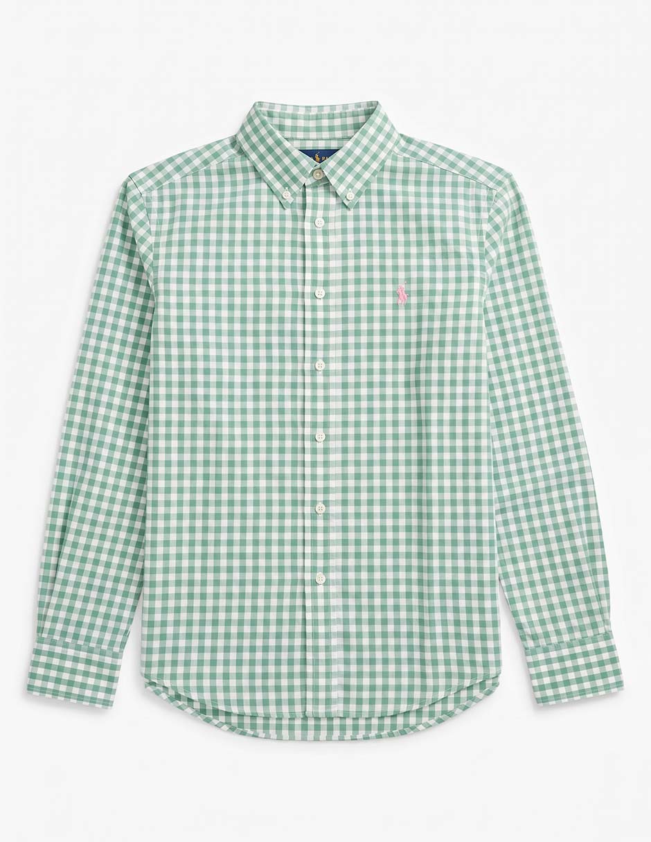 Camisa casual Polo de algodón manga larga para niño