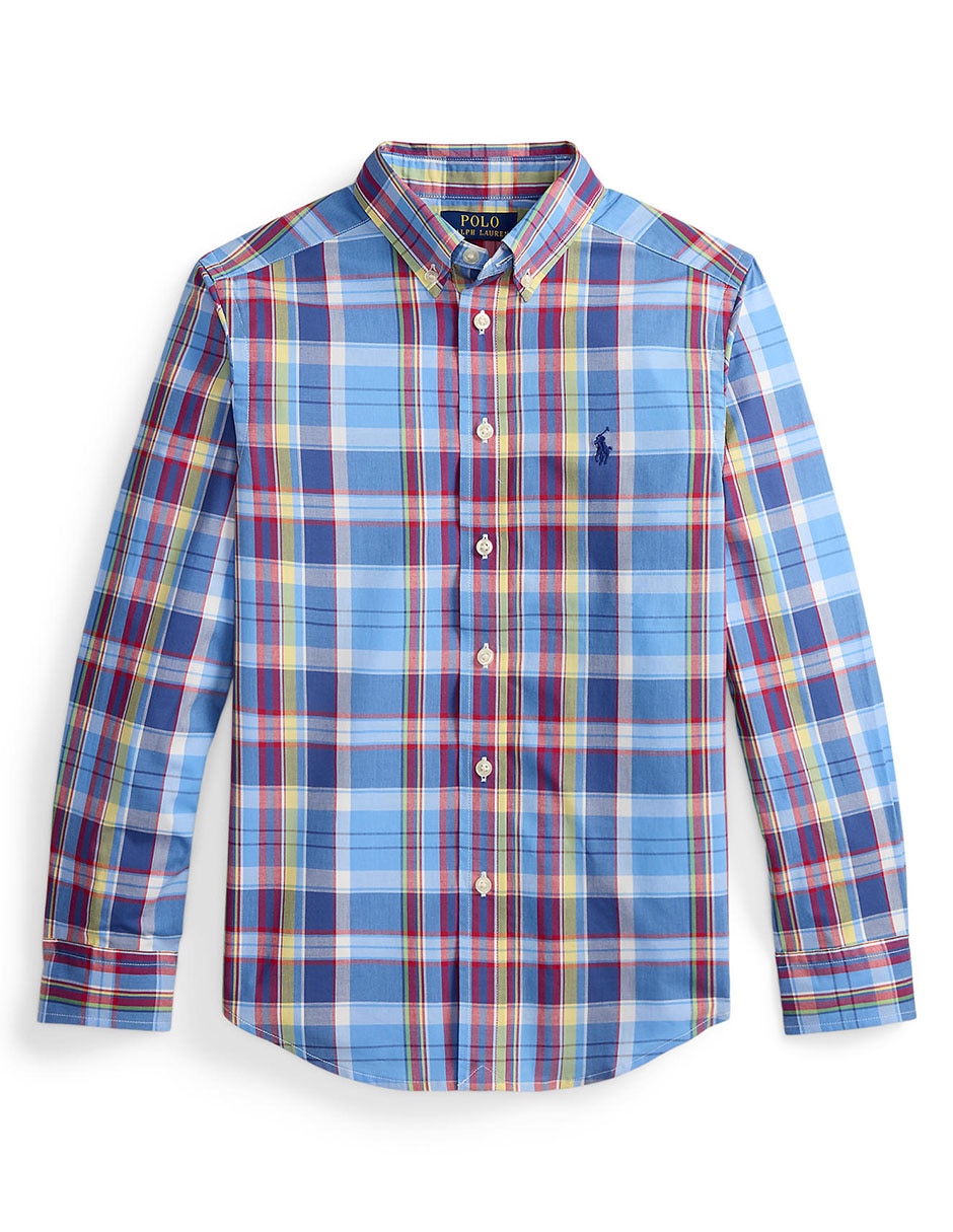 Camisa casual de algodón manga larga para niño Camisa casual de algodón manga larga para niño