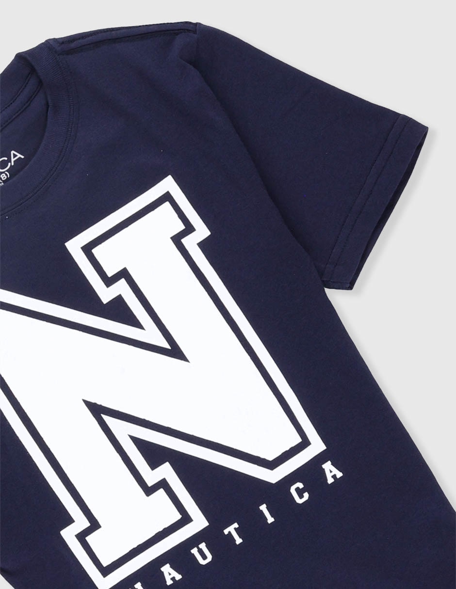 Playera nautica moda manga corta para niño