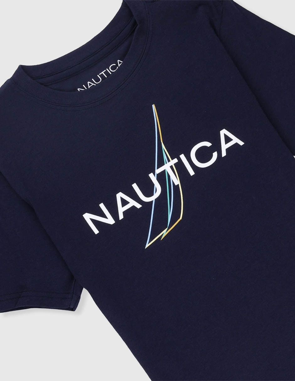 Playera nautica manga corta para niño