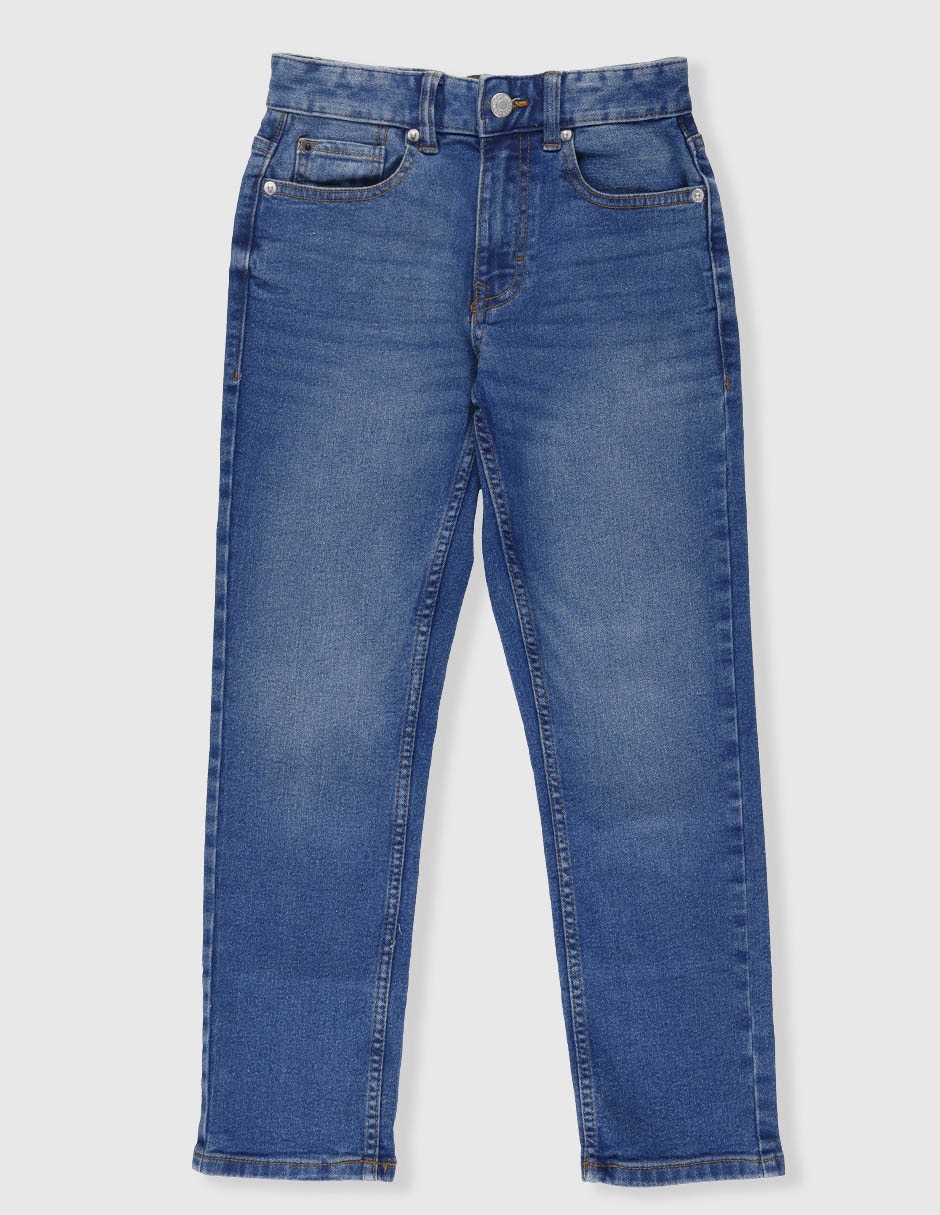 Jeans regular slim calvin klein lavado denim infantil niño