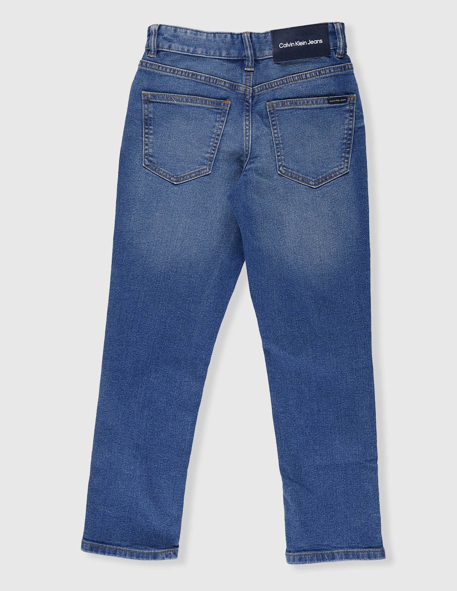 Jeans regular slim calvin klein lavado denim infantil niño