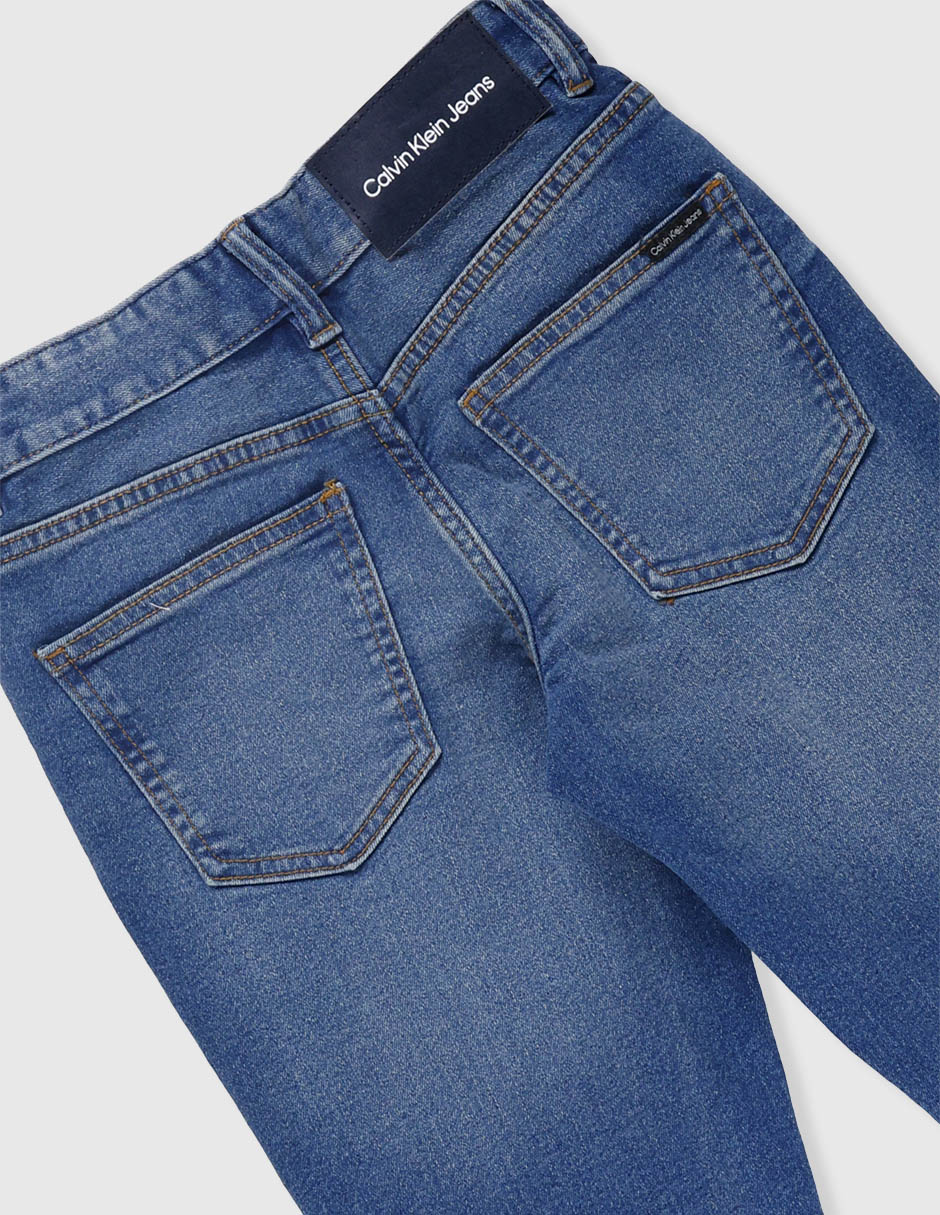 Jeans regular slim calvin klein lavado denim infantil niño