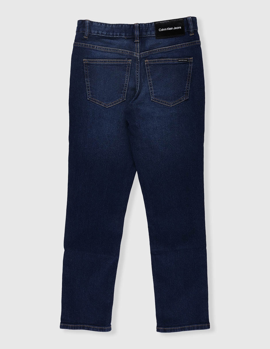 Jeans regular slim calvin klein lavado denim infantil niño