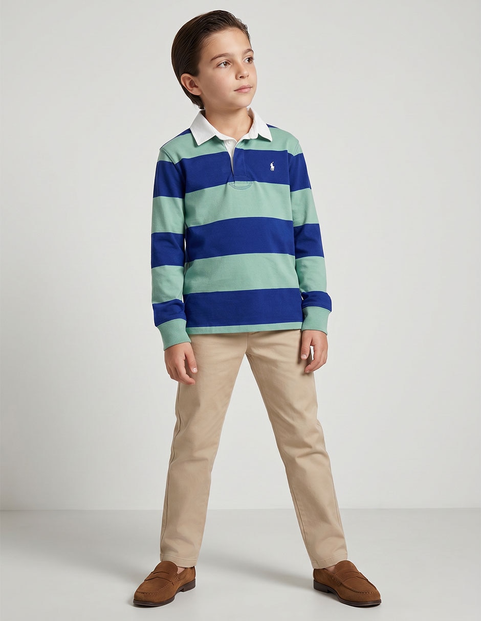 Playera tipo polo polo de algodón para niño