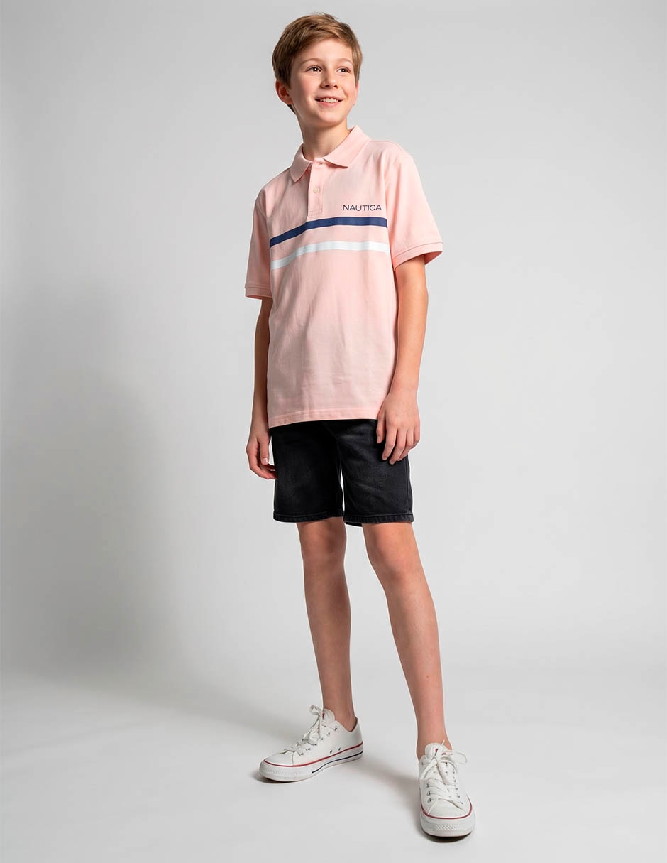 Playera tipo polo de algodón para niño Playera tipo polo de algodón para niño