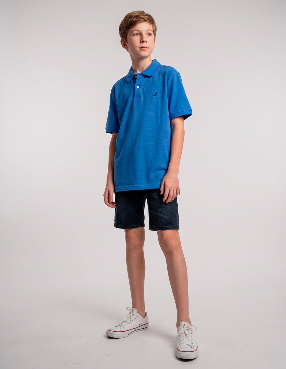 Playera tipo polo de algodón para niño Playera tipo polo de algodón para niño