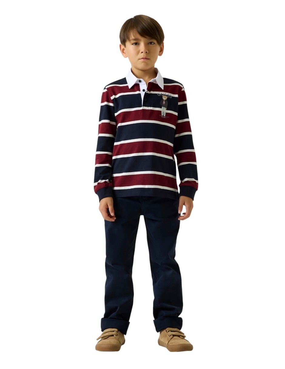 Playera tipo polo Sm26 de algodón para niño 3