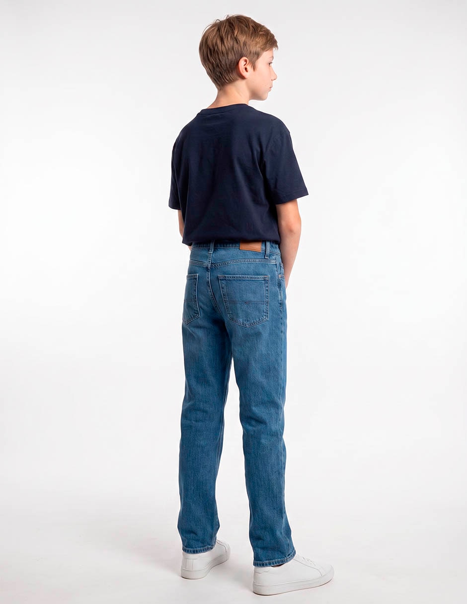 Jeans straight Hilfiger lavado medio para niño 2
