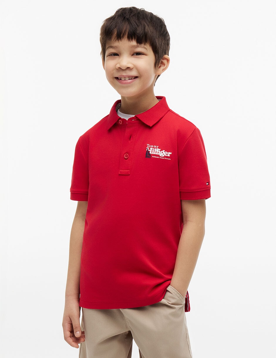 Playera tipo polo Summer 26 de algodón para niño 3