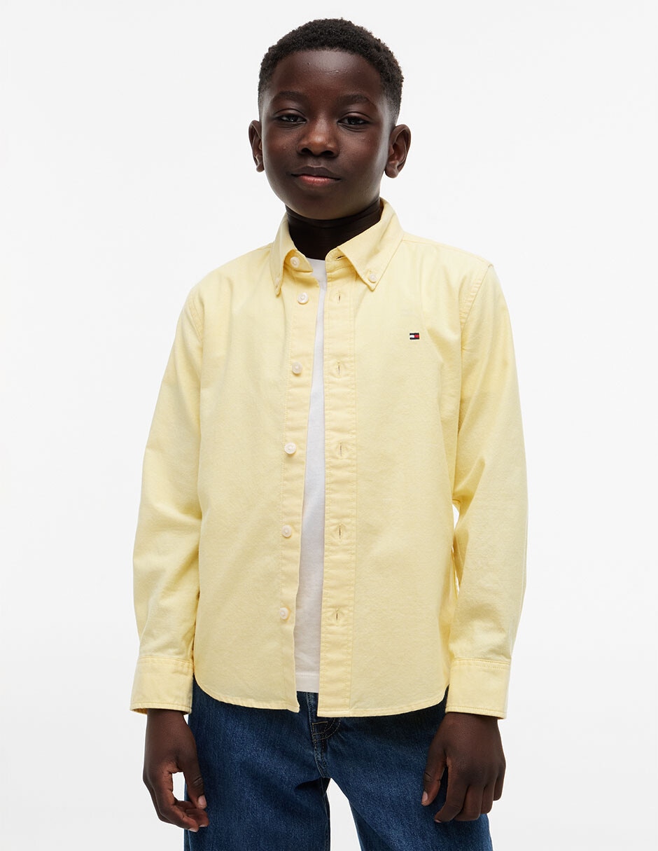 Camisa casual de algodón manga larga para niño 2