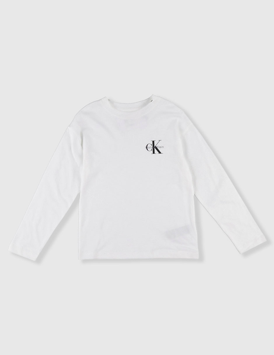 Playera Manga Larga Ck Niño Blanca Manga Larga Para Niño 2