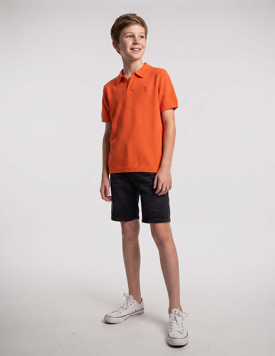 Playera tipo polo psycho bunny de algodón para niño