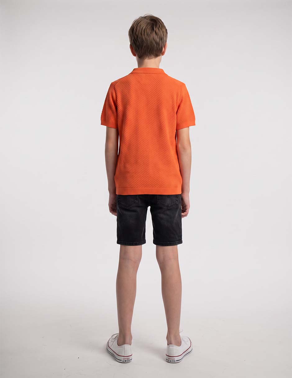 Playera tipo polo psycho bunny de algodón para niño