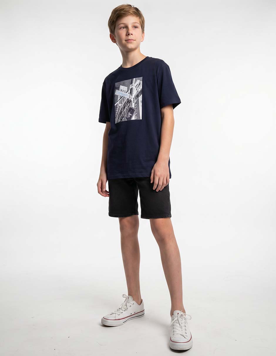 No aplica Playera azul CK niño manga Corta para Niño