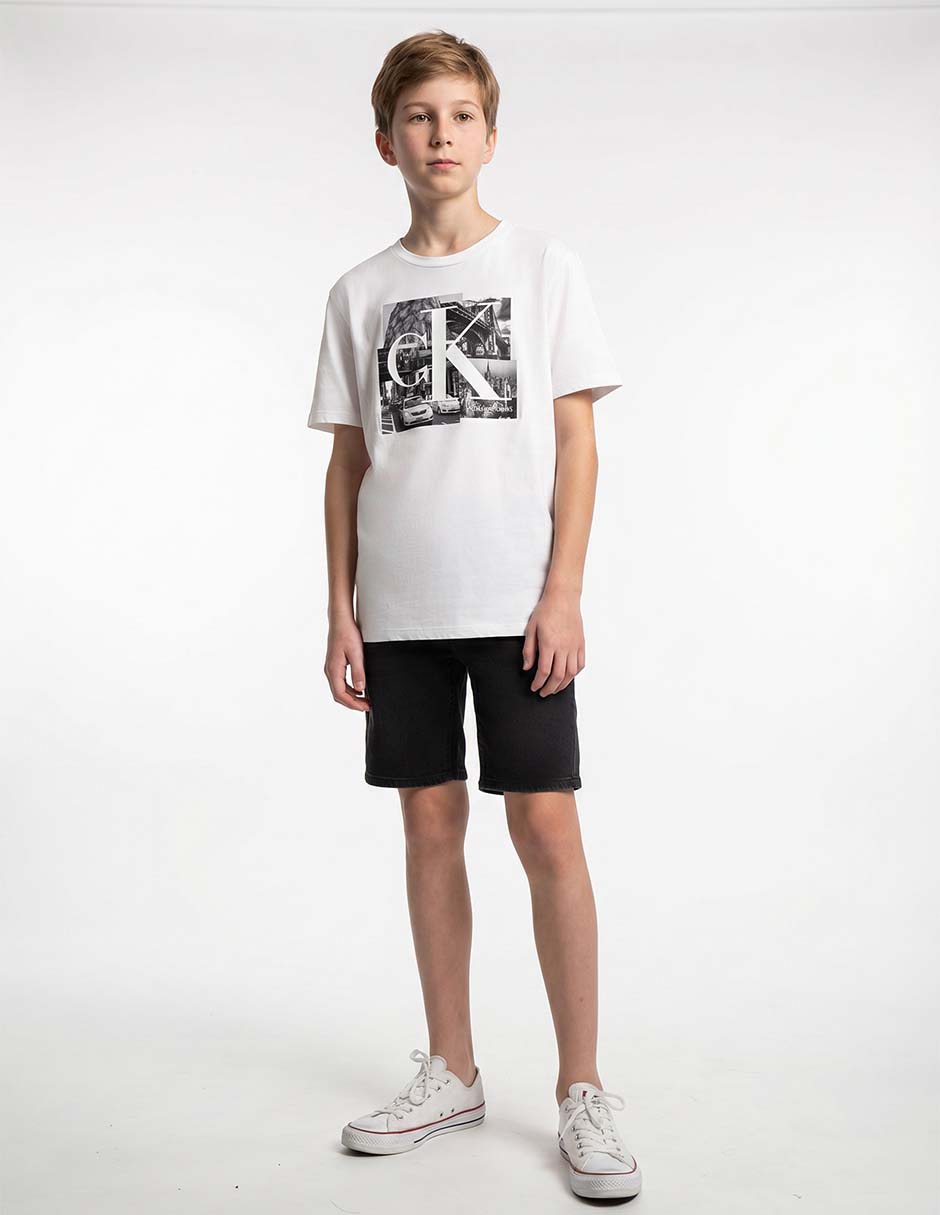 Playera manga corta cuello redondo Calvin Klein para niño Playera manga corta cuello redondo Calvin Klein para niño