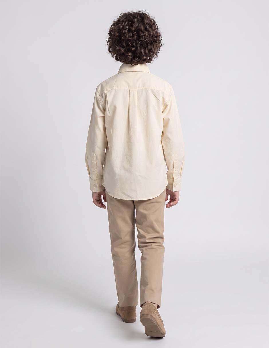 Camisa casual de algodón manga larga para niño 2