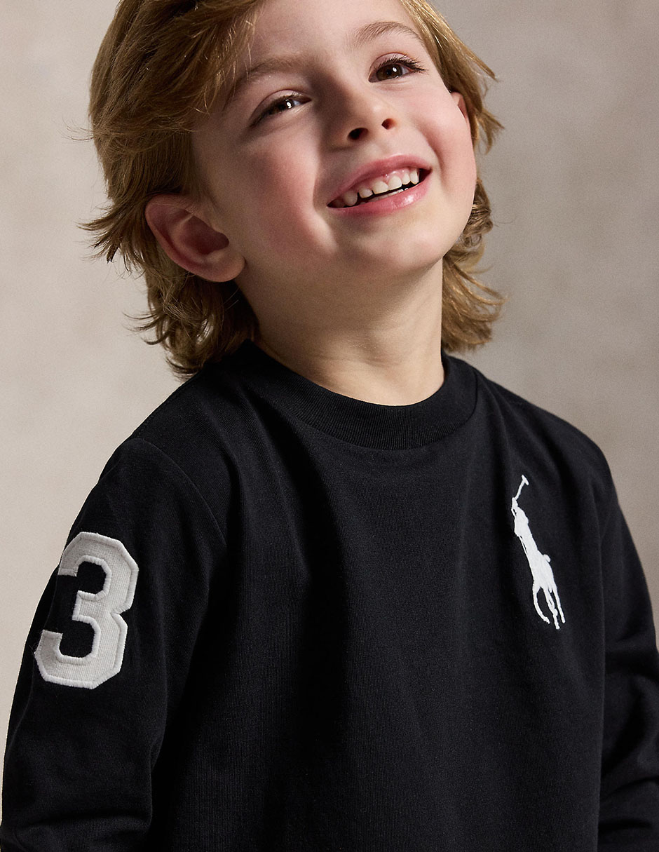 Playera polo manga larga para niño 4