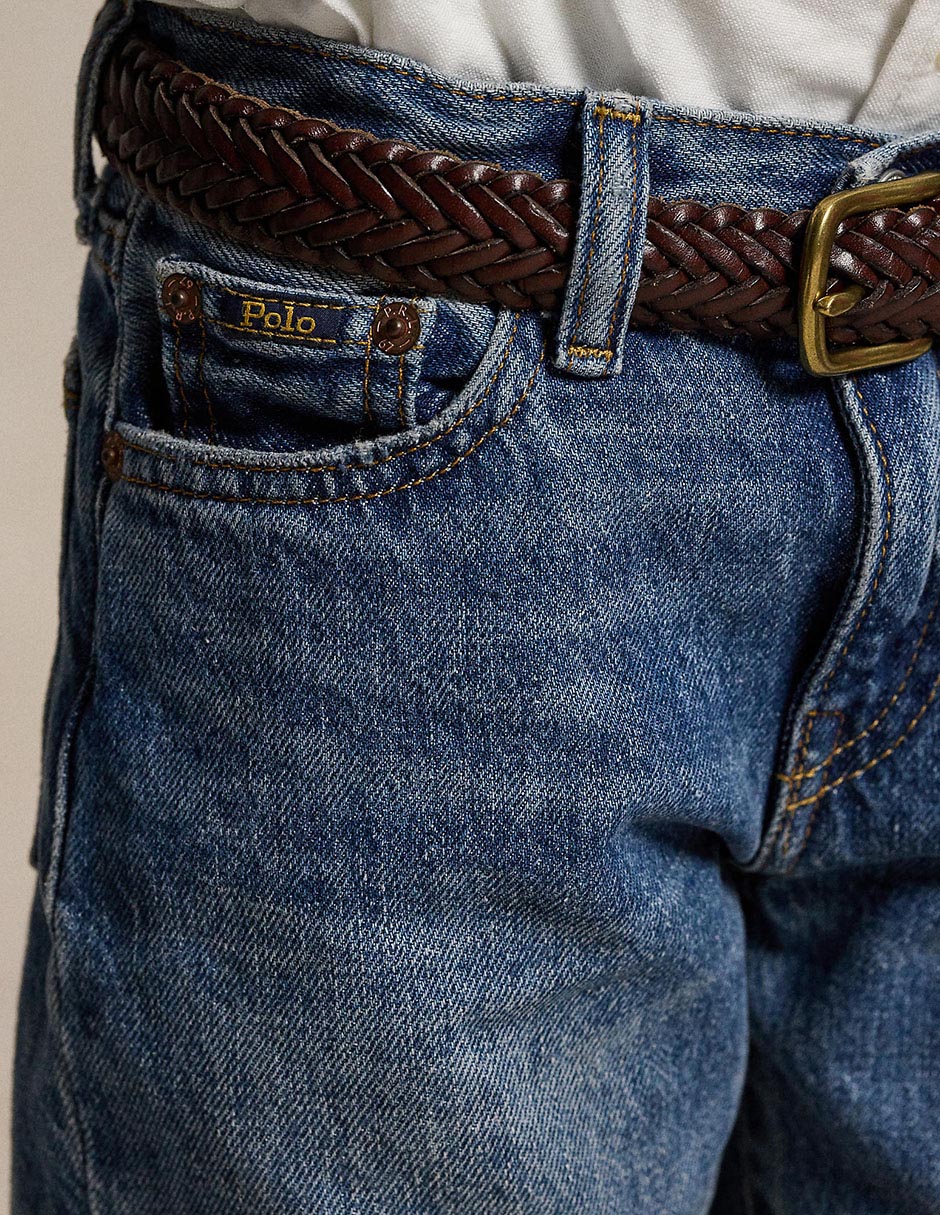Jeans straight deslavado para niño
