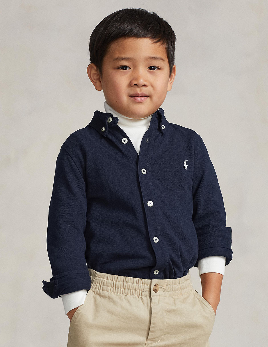 Camisa casual de algodón manga larga para niño 5