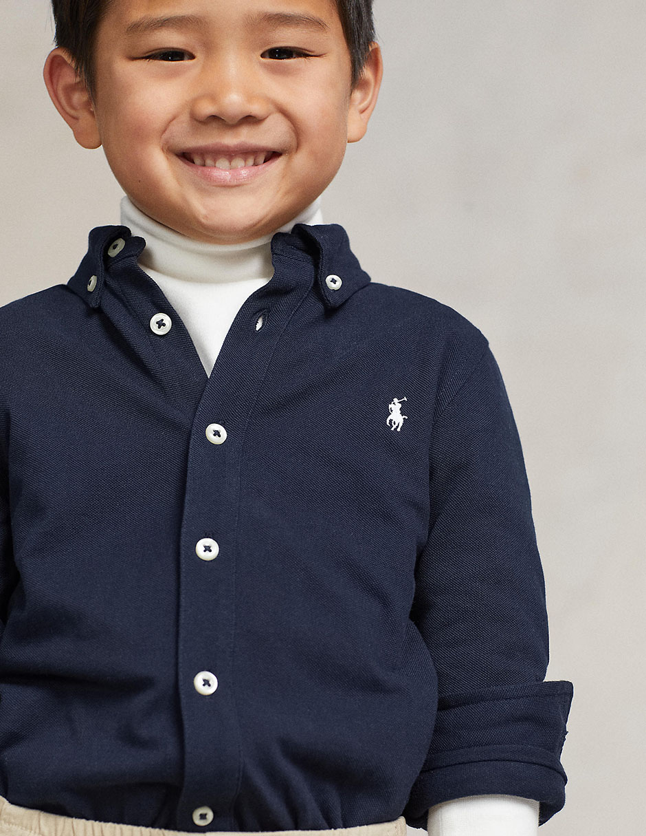 Camisa casual de algodón manga larga para niño 4