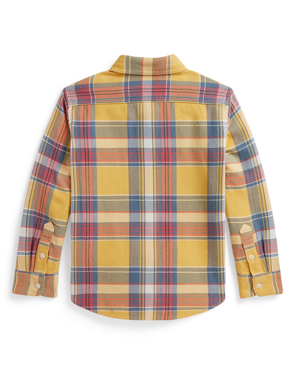 Camisa casual de algodón manga larga para niño 3