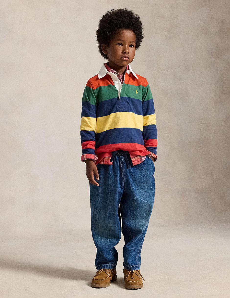 Playera tipo polo de algodón para niño 5