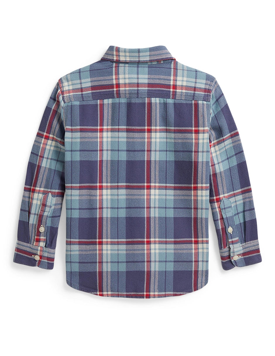 Camisa casual de algodón manga larga para niño 2
