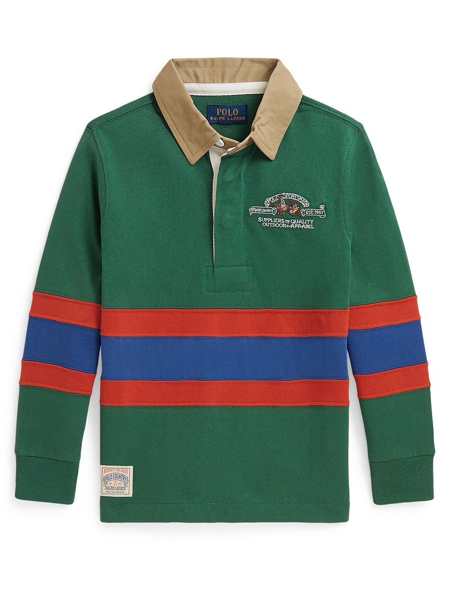 Playera tipo polo de algodón para niño