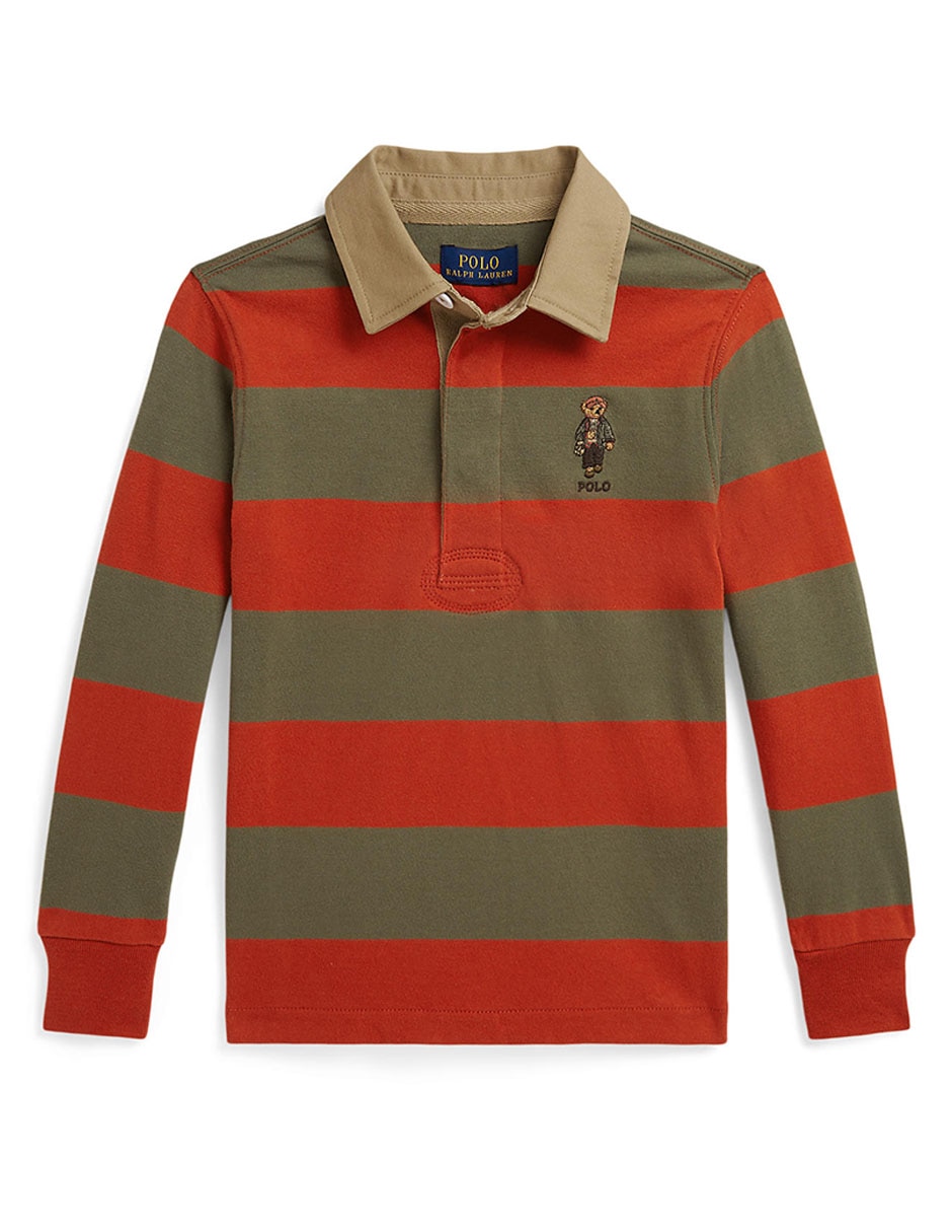 Playera tipo polo de algodón para niño