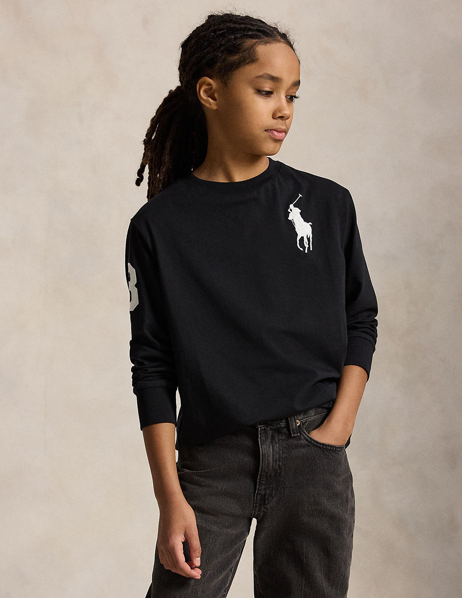 Playera polo manga larga para niño 5