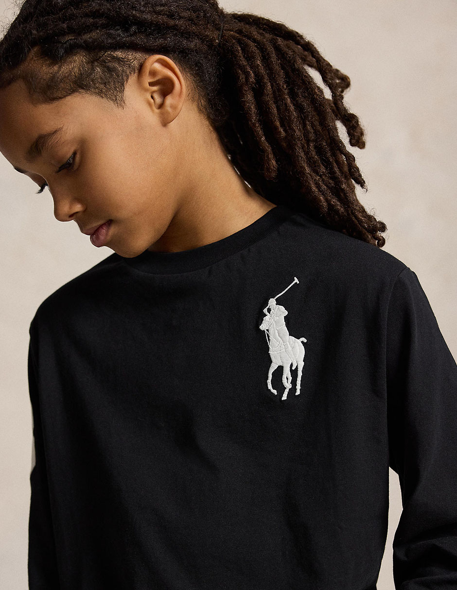 Playera polo manga larga para niño 2