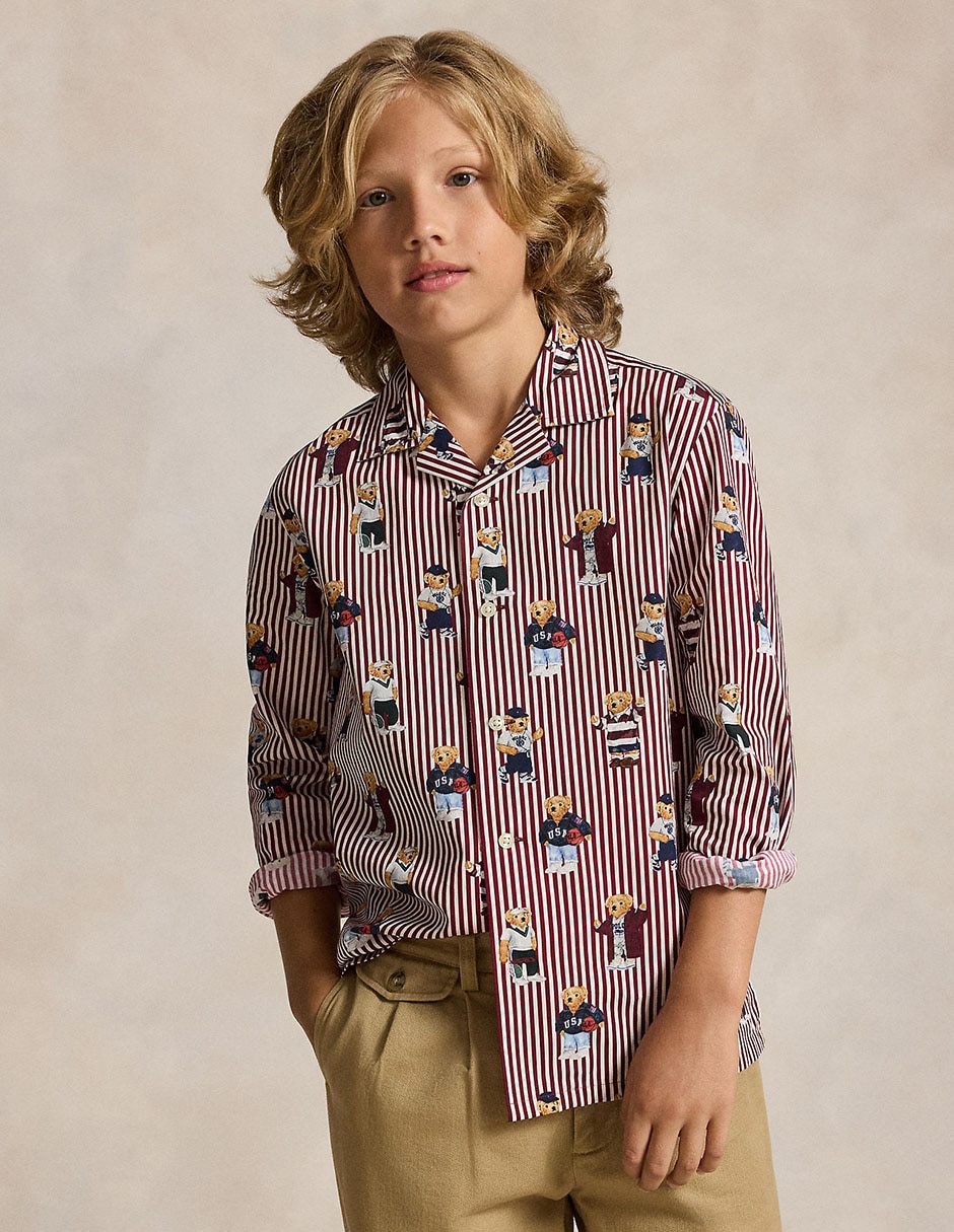 Camisa casual de algodón manga larga para niño Camisa casual de algodón manga larga para niño