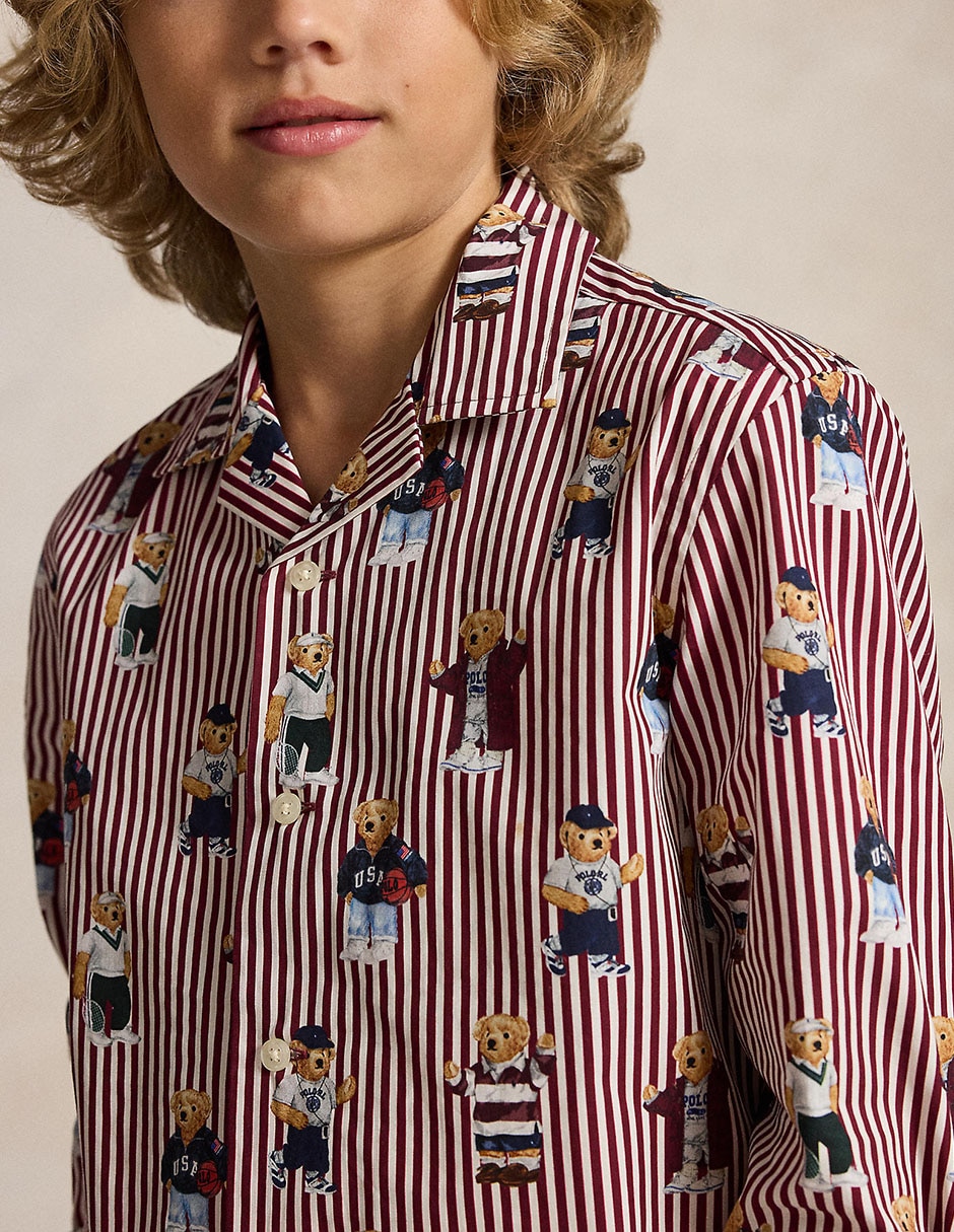 Camisa casual de algodón manga larga para niño 2