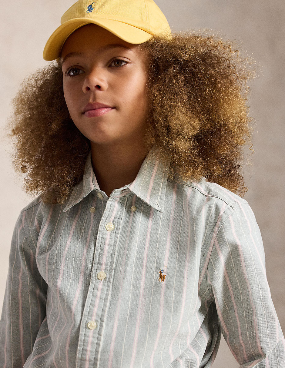 Camisa casual de algodón manga larga para niño 4