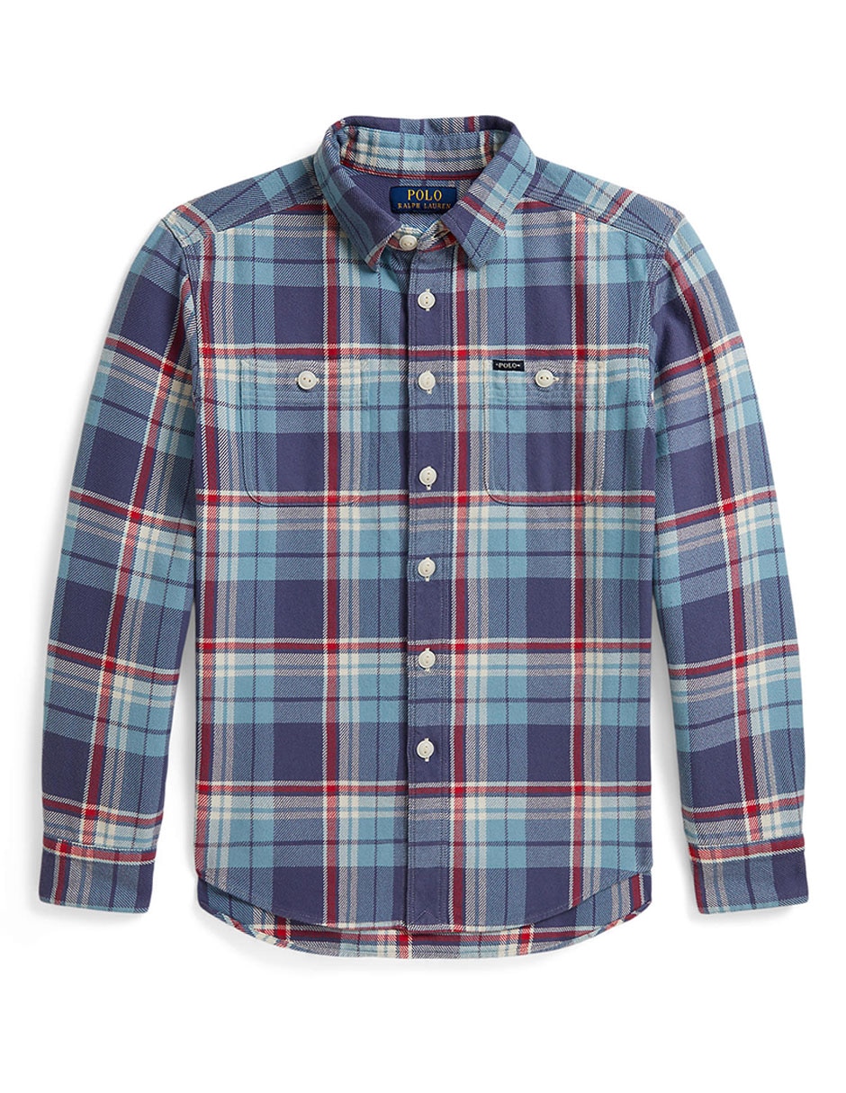 Camisa casual de algodón manga larga para niño Camisa casual de algodón manga larga para niño