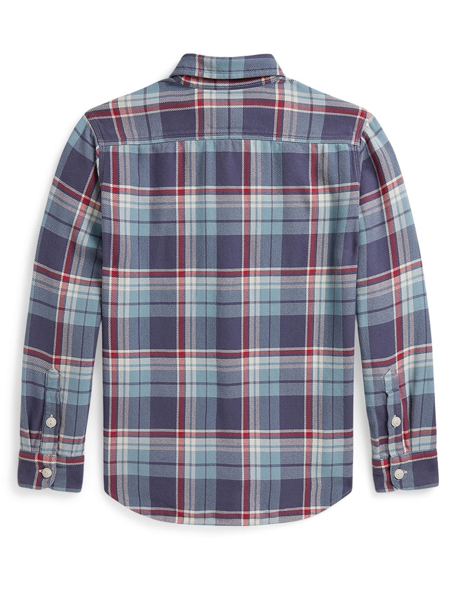 Camisa casual de algodón manga larga para niño 2