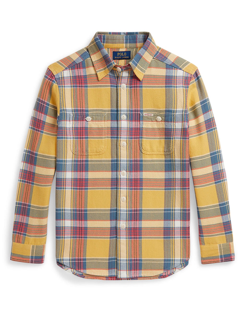 Camisa casual de algodón manga larga para niño
