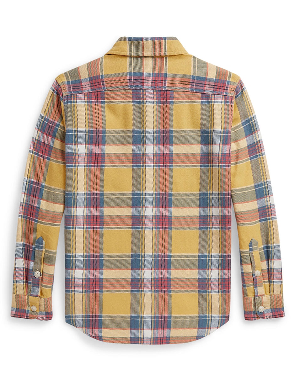 Camisa casual de algodón manga larga para niño 2