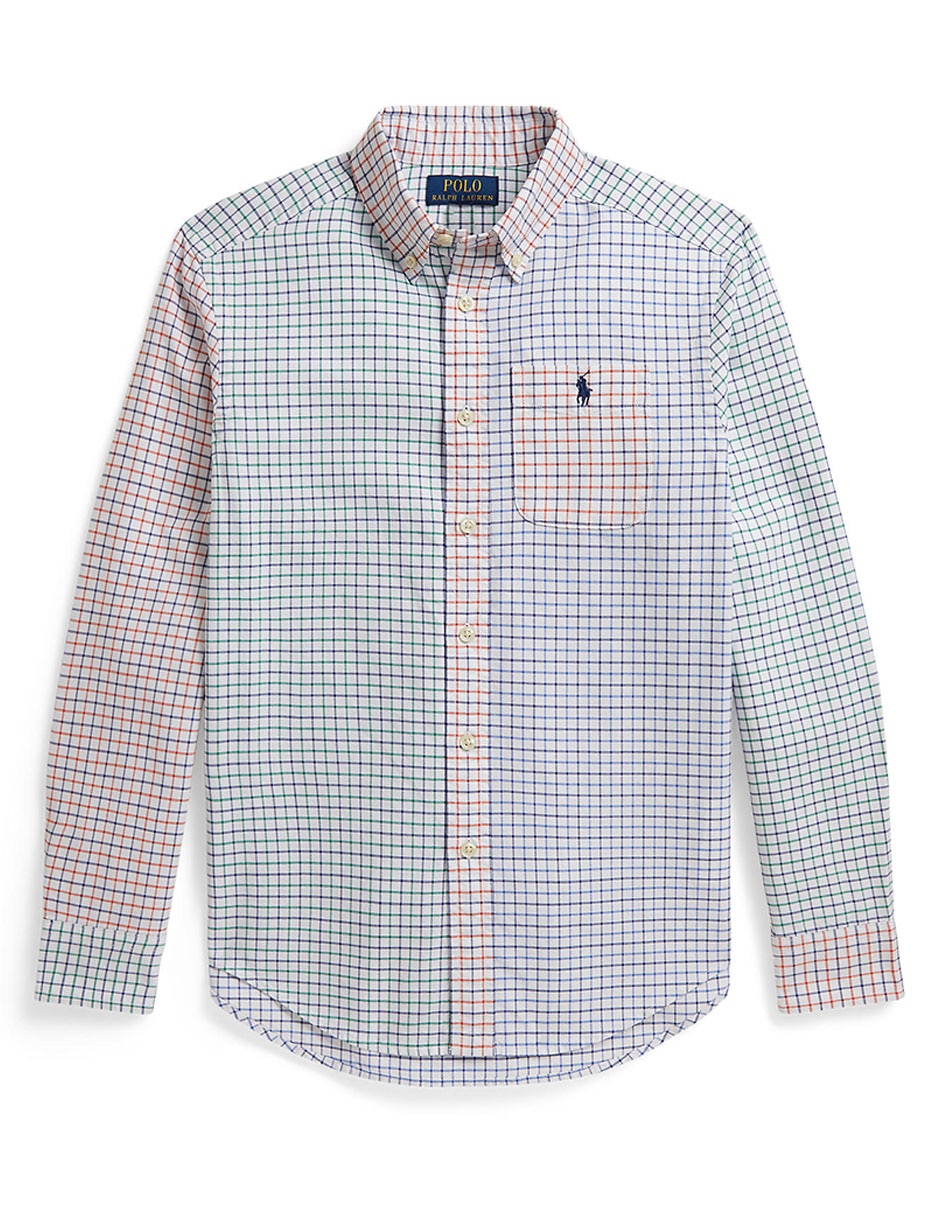 Camisa casual de algodón manga larga para niño Camisa casual de algodón manga larga para niño