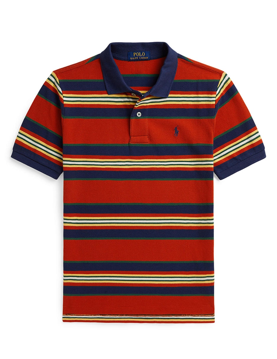 Playera tipo polo de algodón para niño