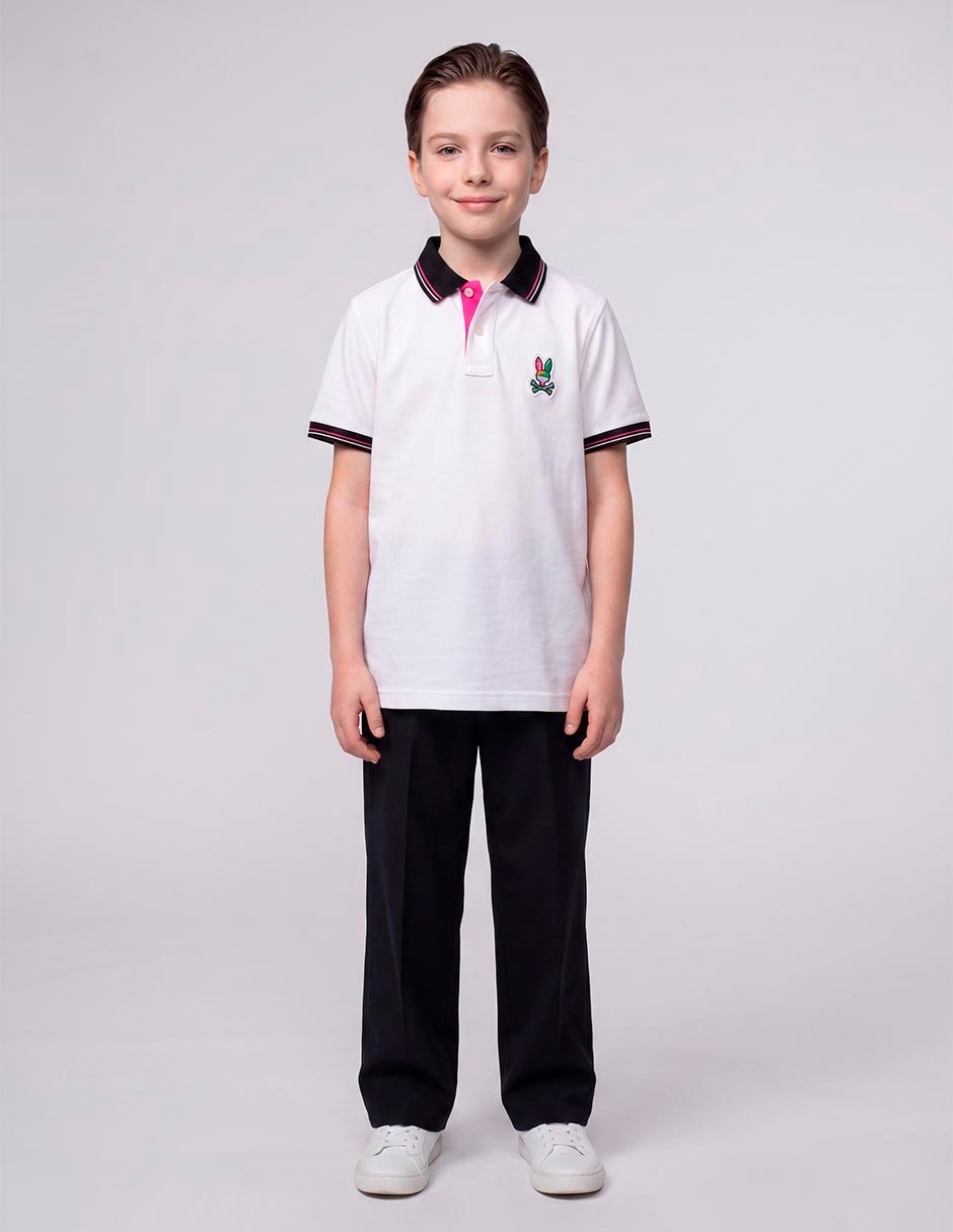 Playera tipo polo nate de algodón para niño 4
