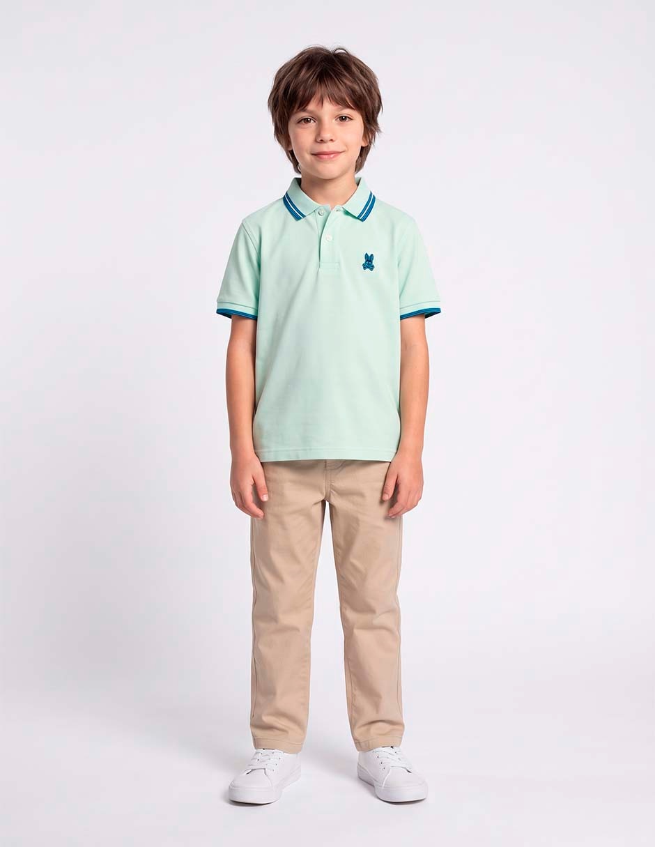 Playera tipo polo Zev de algodón para niño 3