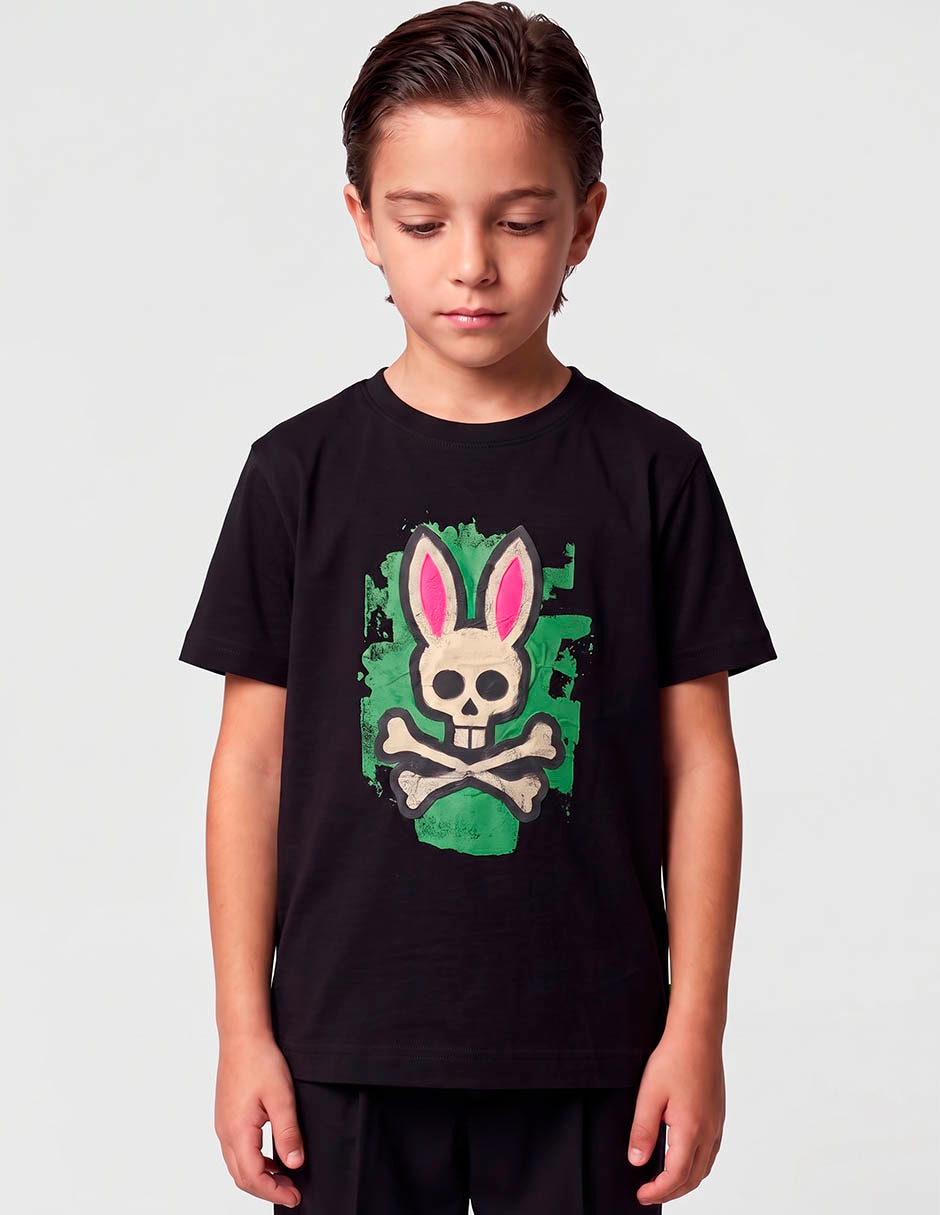 Playera psycho bunny manga corta para niño