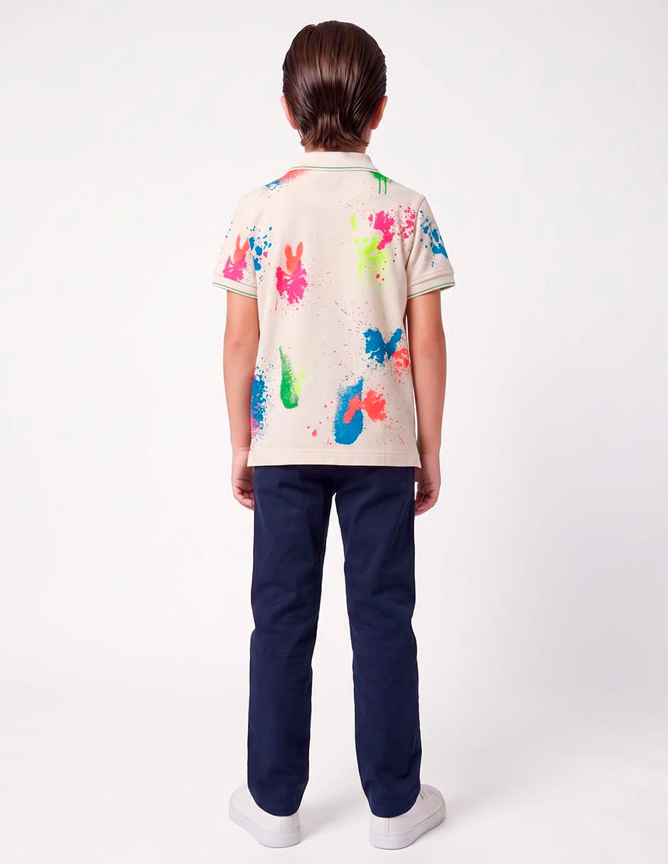 Playera tipo polo Truse de algodón para niño 6