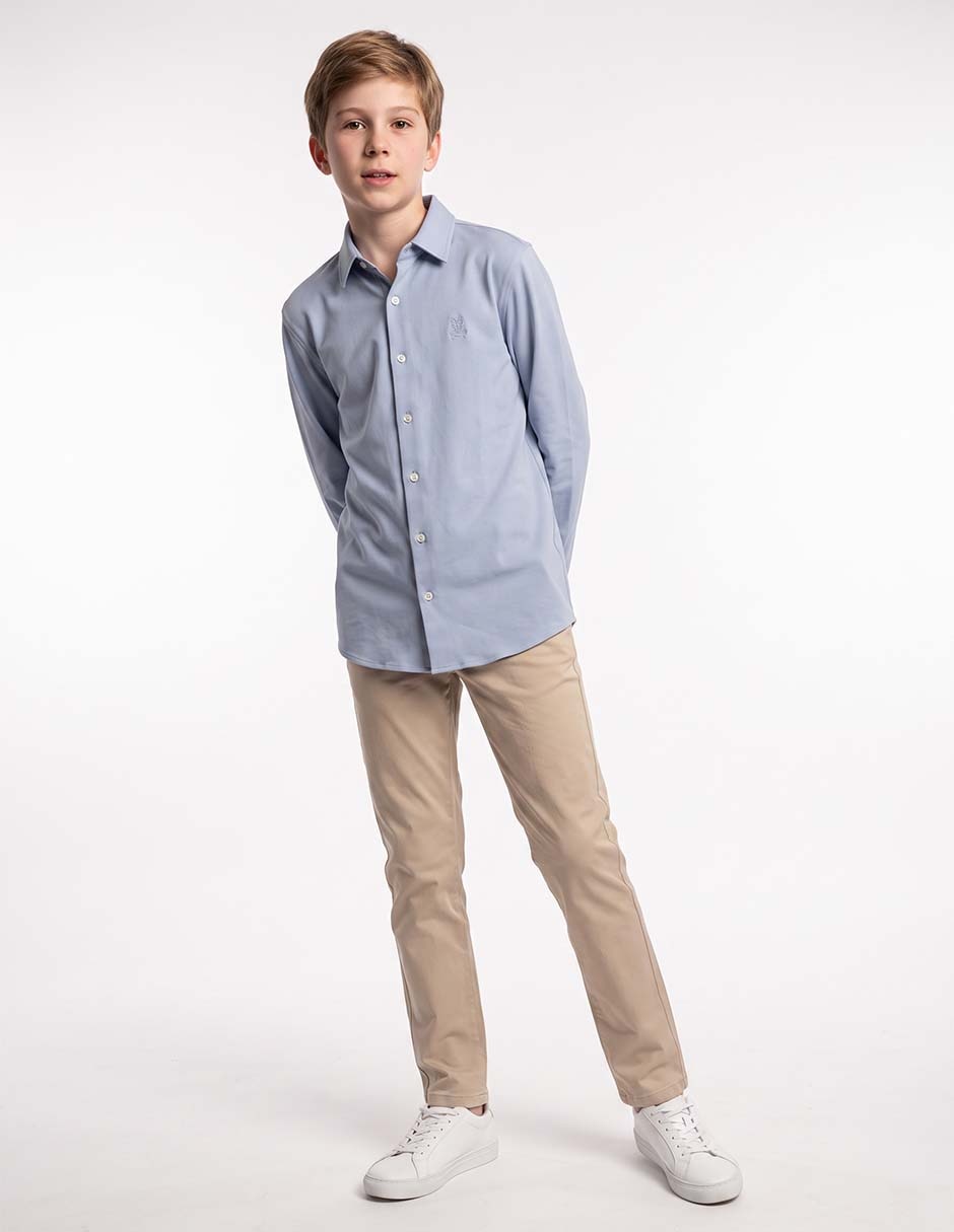 Camisa casual de algodón manga larga para niño
