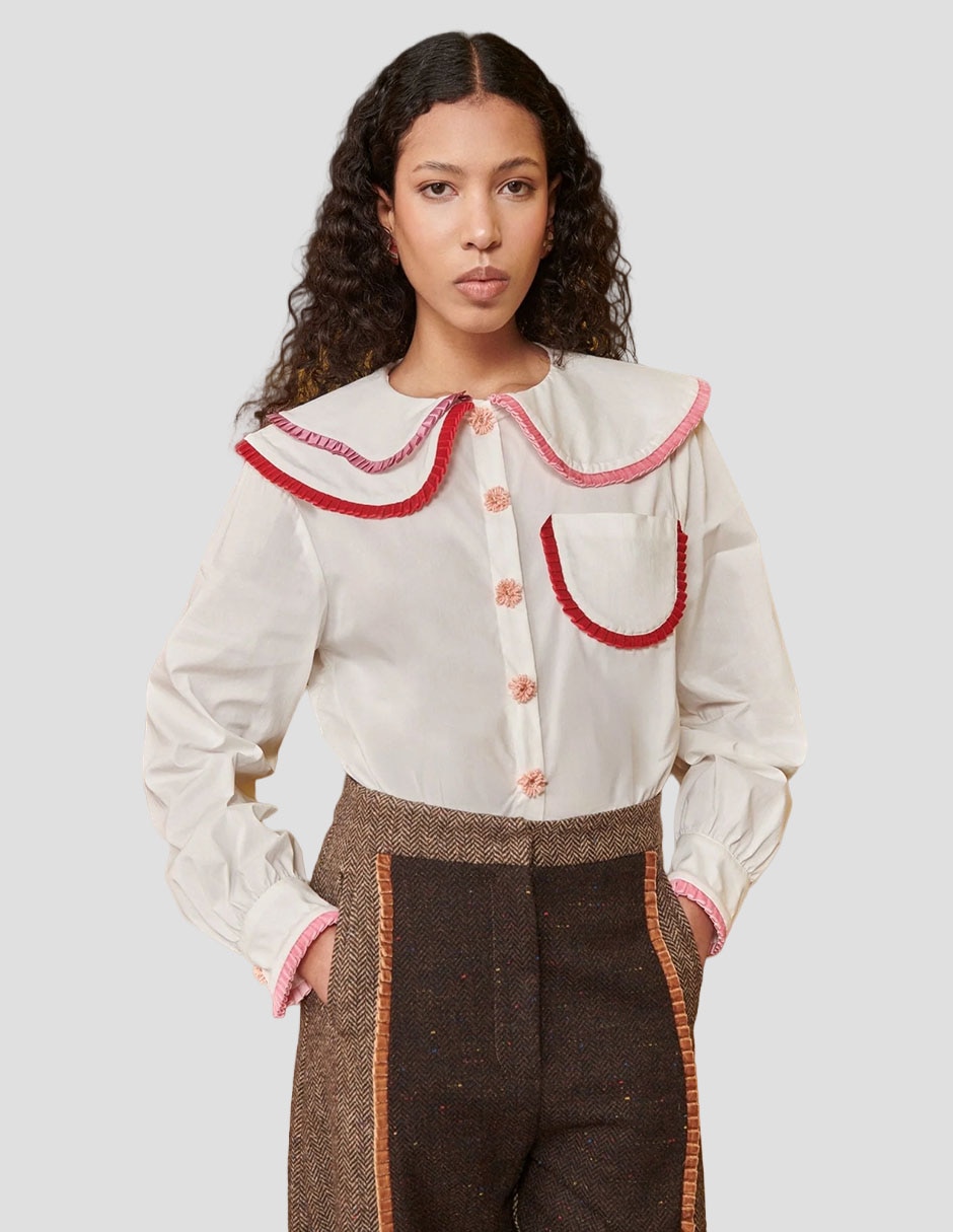 Camisa de algodón manga larga para mujer 3