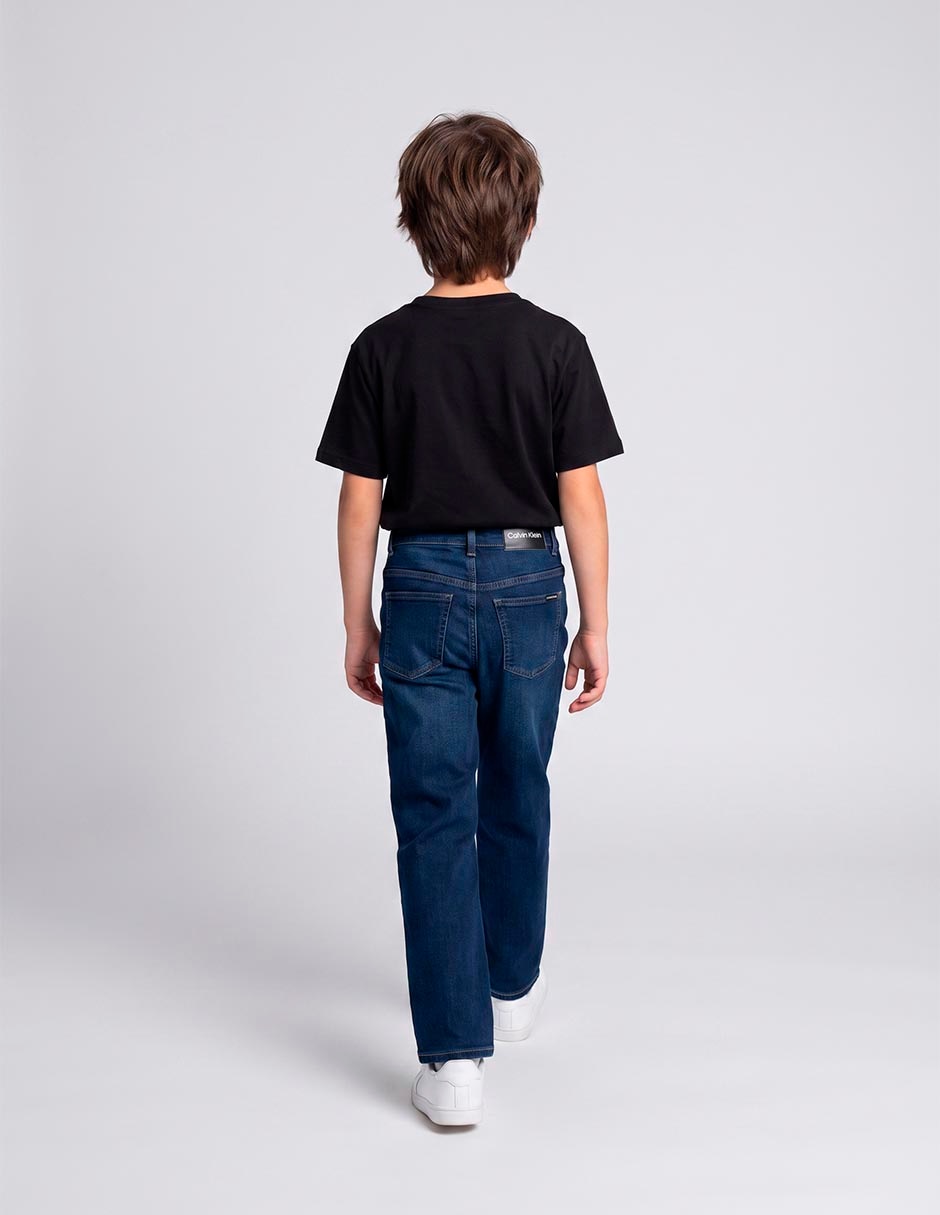 Jeans straight lavado stone wash para niño 5