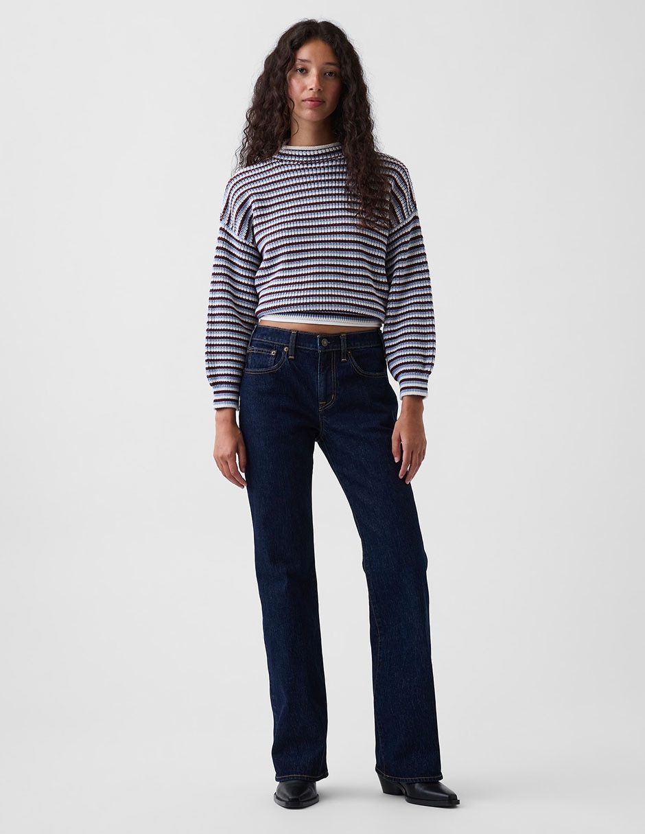 Jeans straight corte media cintura para mujer Jeans straight corte media cintura para mujer